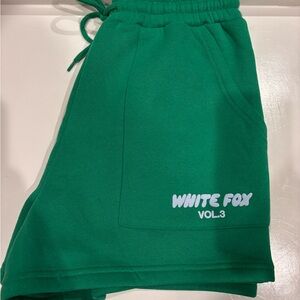 White Fox Green Shorts